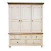 實(shí)木白色蜜邊三門大衣柜，田園、美式鄉(xiāng)村風(fēng)格