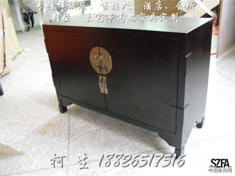 床頭柜、矮柜、餐邊柜、新中式家具、樣板房家具、中式家具、深圳家具廠 18826517516 柯生 (1)