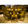 供應(yīng)臻粹閣金絲楠木餐桌圓桌九件套，金絲楠木古典家具
