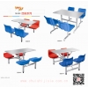 快餐桌椅 員工食堂餐桌椅 學(xué)校餐桌，連體餐桌椅