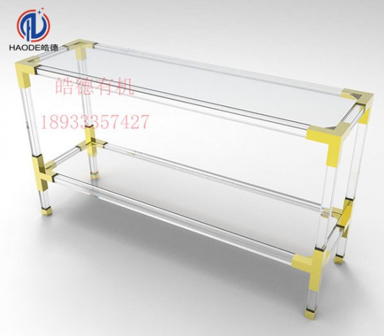 皓德有機亞克力案幾門廳玄關(guān)臺透明有機玻璃控制臺條幾樣板間裝飾擺件